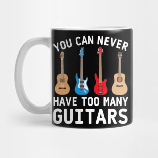 Guitar bass acoustic classic electric white text Mug